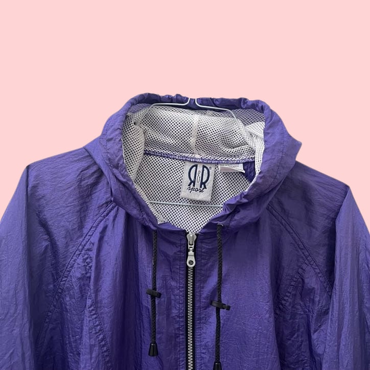 Vintage Purple Windbreaker 1990s - Half zip with large pocket