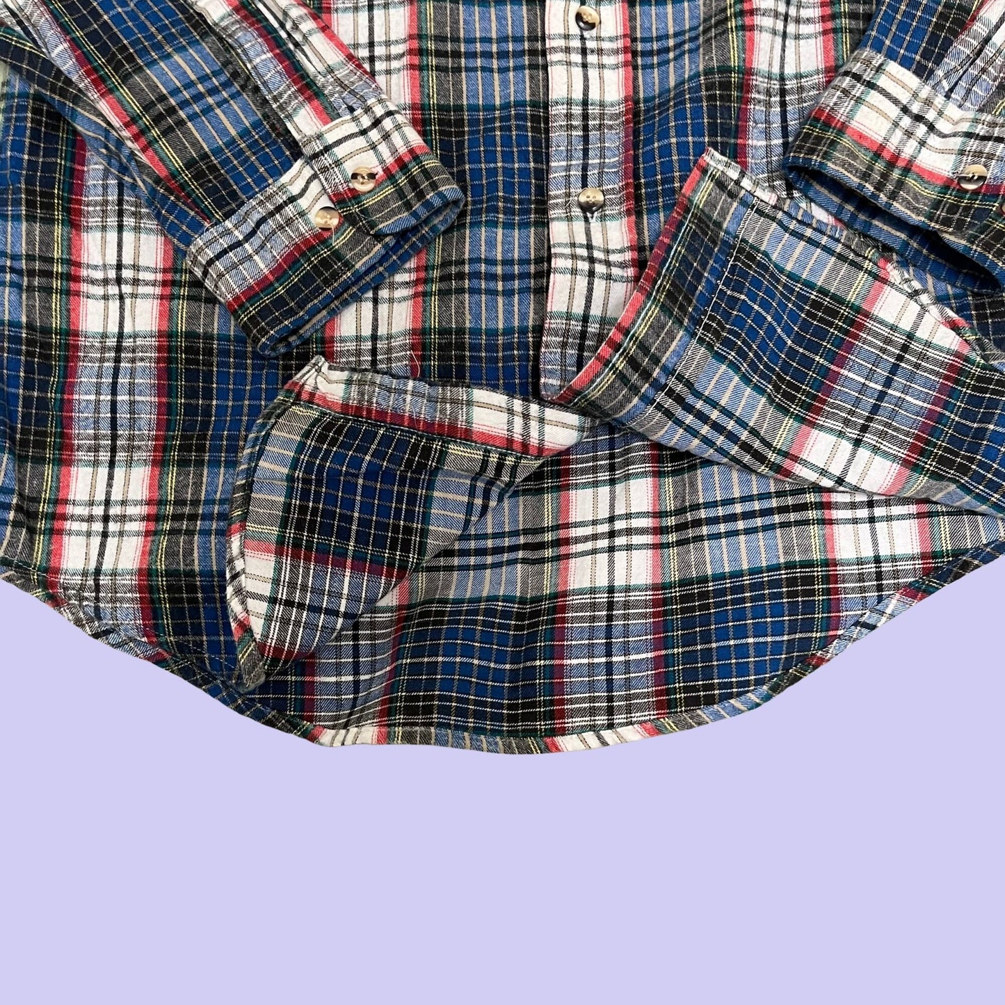 Vintage flannel shirt by The Men's Store at Sears, large men's blue and white flannel, 1990s cotton flannel button down