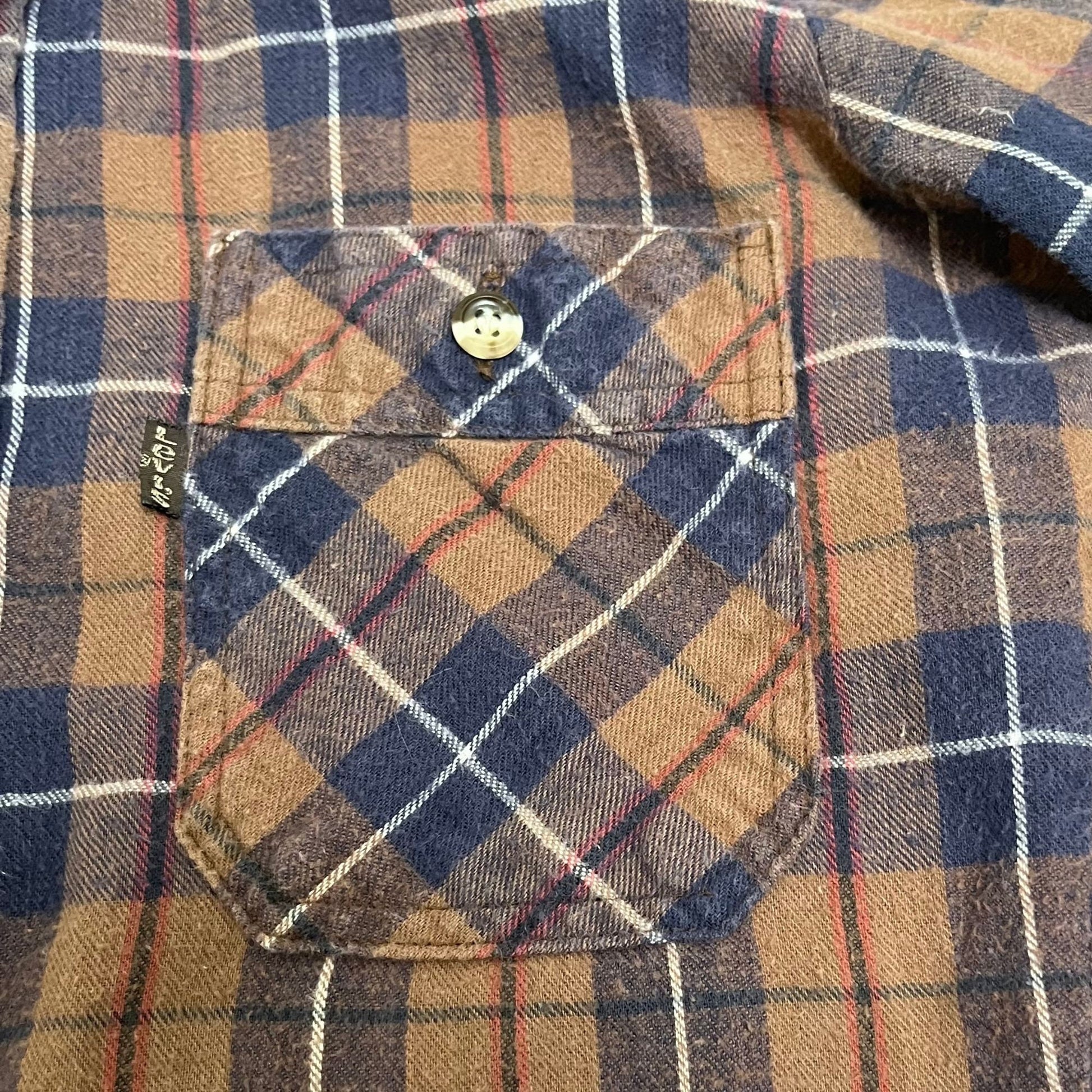 Vintage Levi's small plaid flannel, 1980s Levi's blue and brown flannel shirt, vintage men's Levi's button down shirt