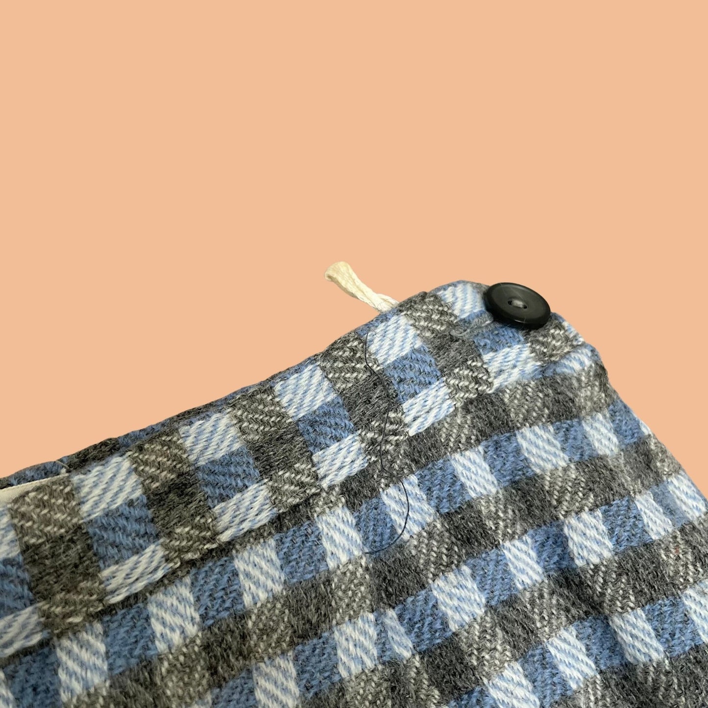 1950s checkered pencil skirt, vintage Styled by Joan Marie mid century skirt, blue and grey plaid pencil skirt