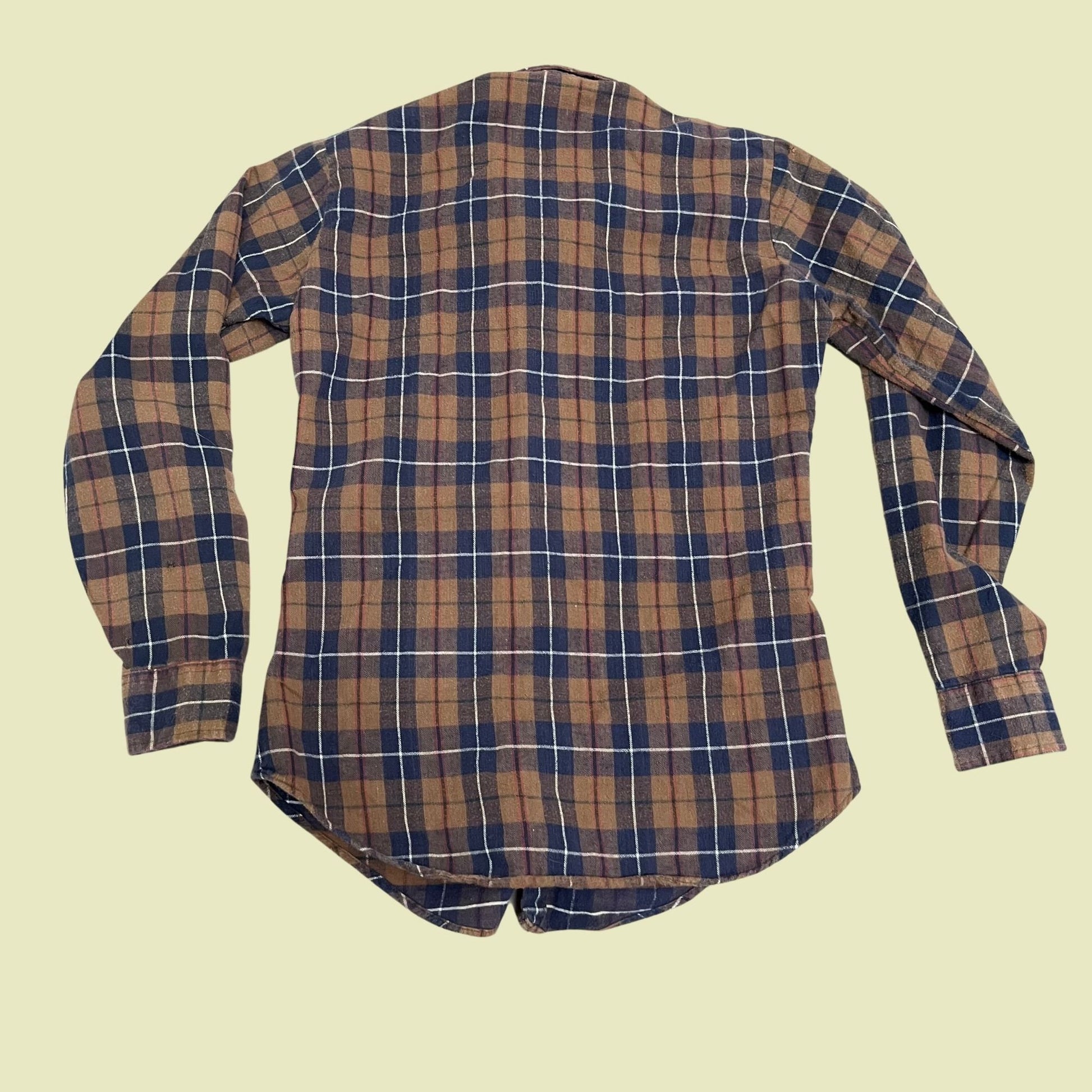 Vintage Levi's small plaid flannel, 1980s Levi's blue and brown flannel shirt, vintage men's Levi's button down shirt