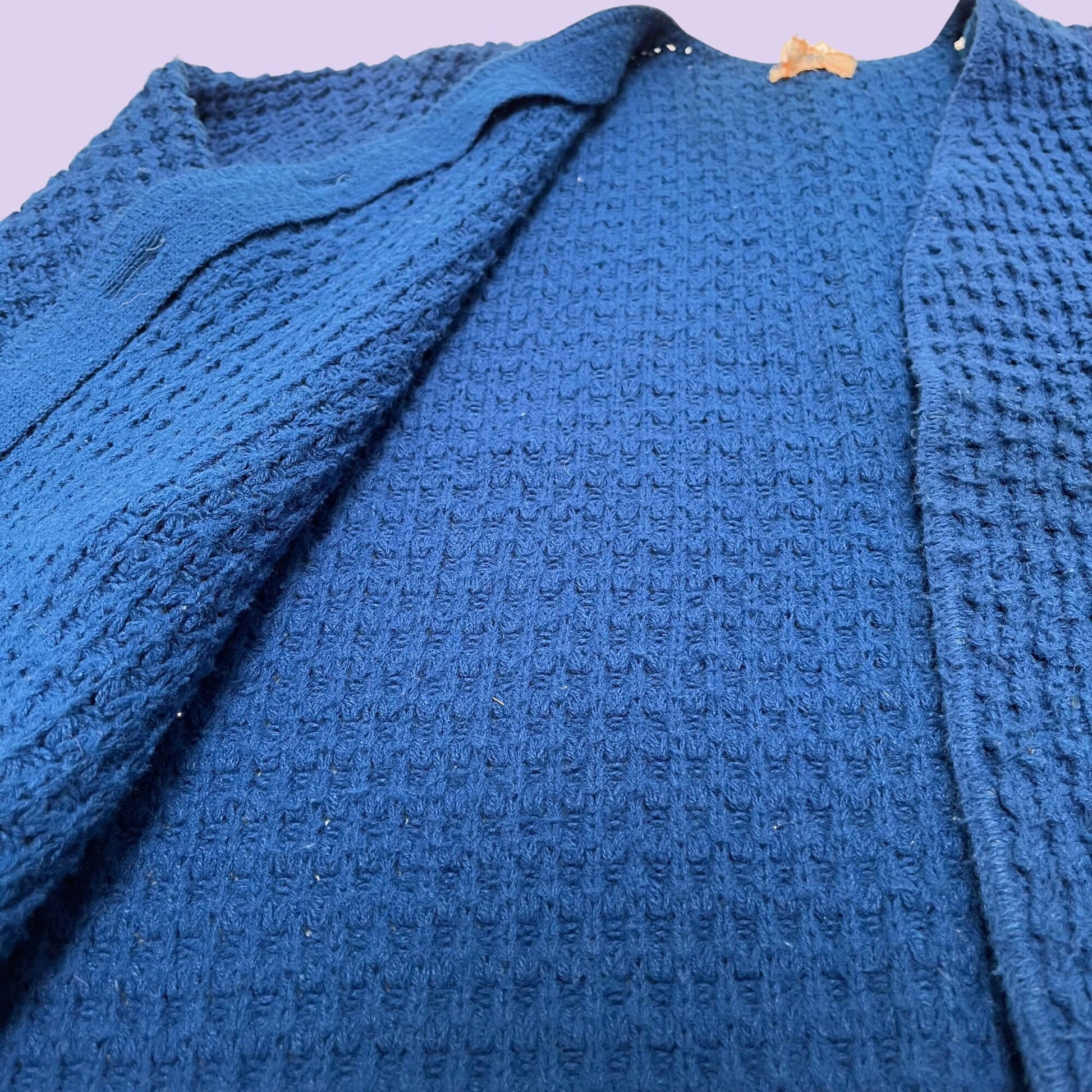 1960s Sidney Gould cardigan sweater in blue, acrylic women's sweater, solid blue vintage 60s sweater