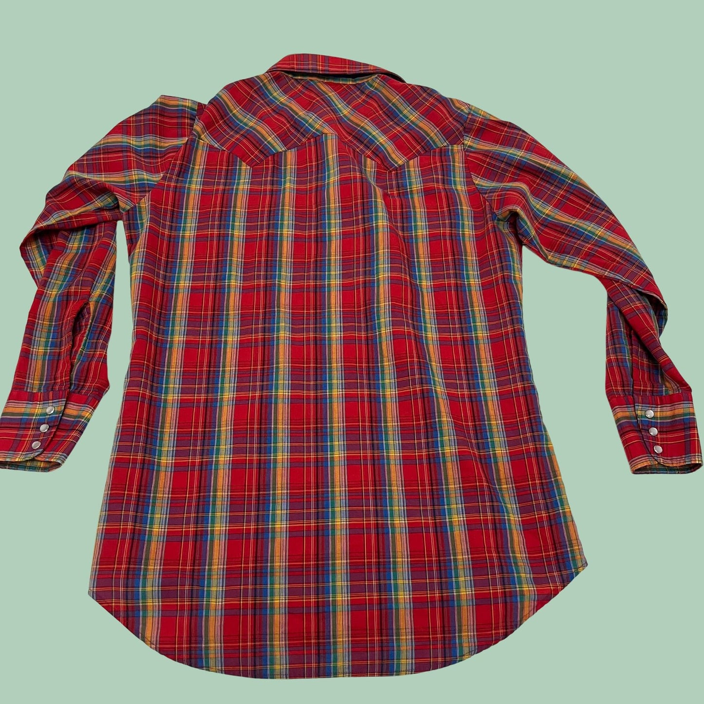 70s Chute #1 plaid western shirt, vintage red men's button down, long sleeve collared oxford top