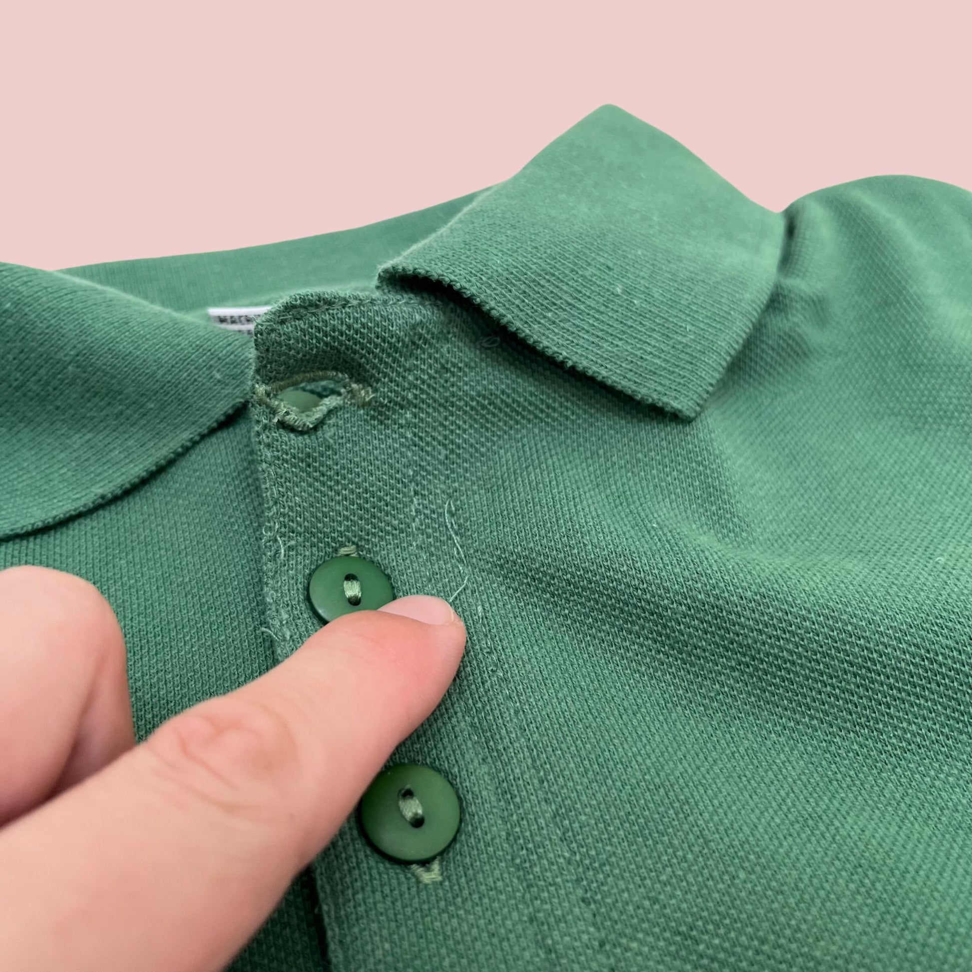 Vintage 1990s solid green men's polo shirt, large green men's vintage collared shirt, short sleeve men's polo by Interim