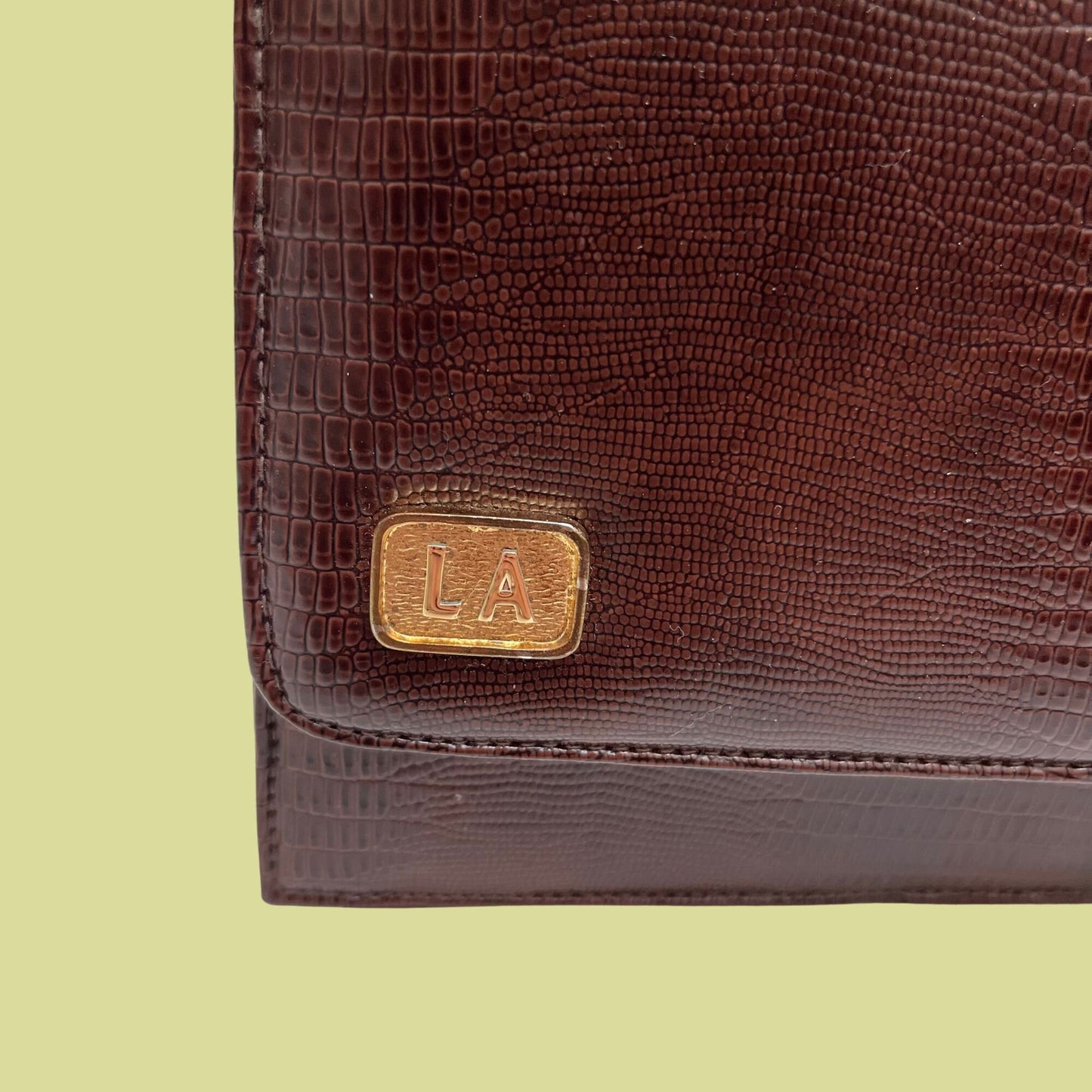 1970s brown leather clutch bag by Ande, Los Andes vintage evening bag, hand held leather purse