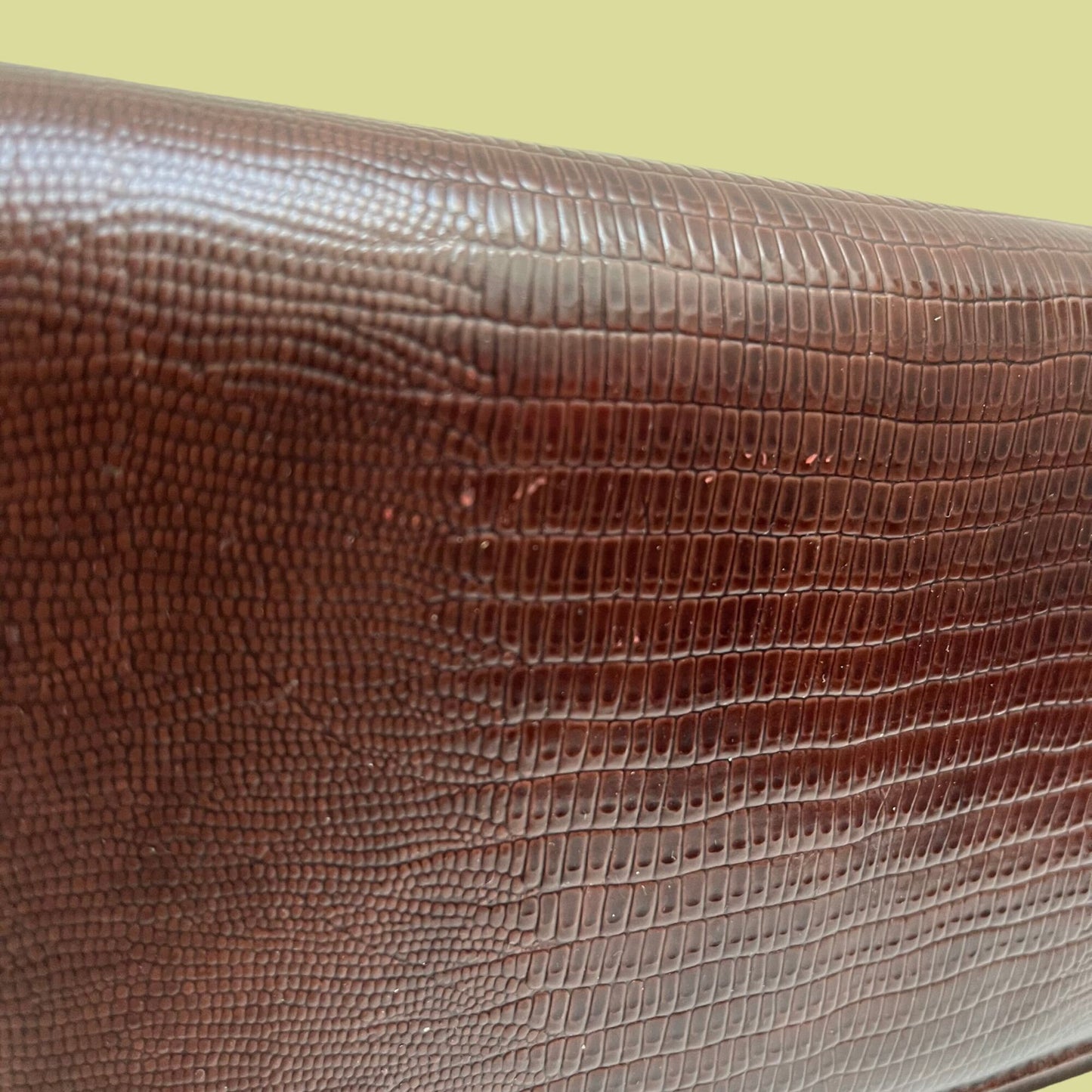 1970s brown leather clutch bag by Ande, Los Andes vintage evening bag, hand held leather purse