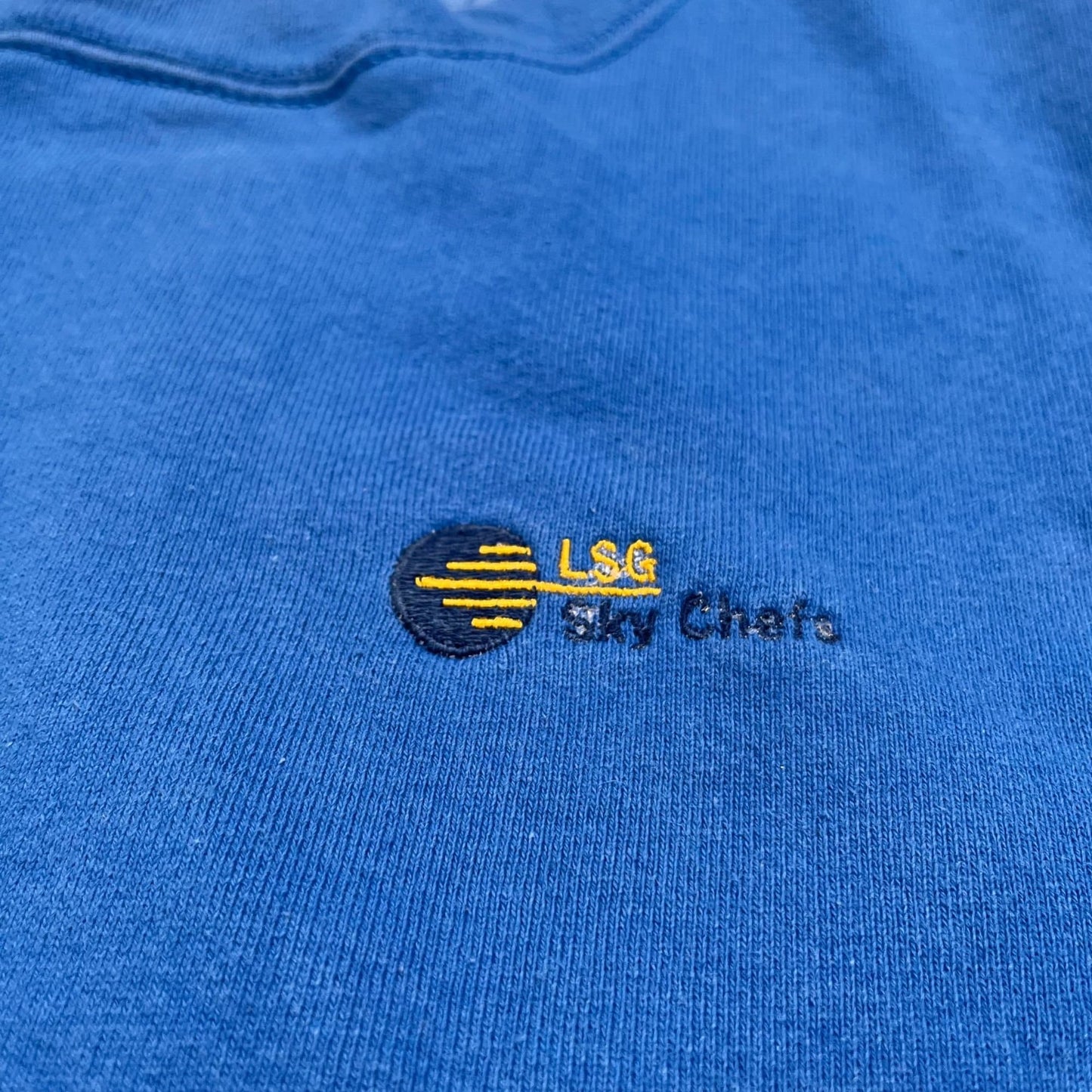 90s XL blue crewneck by Fruit of the Loom, extra large vintage pullover sweatshirt, 1990s embroidered crew made in USA