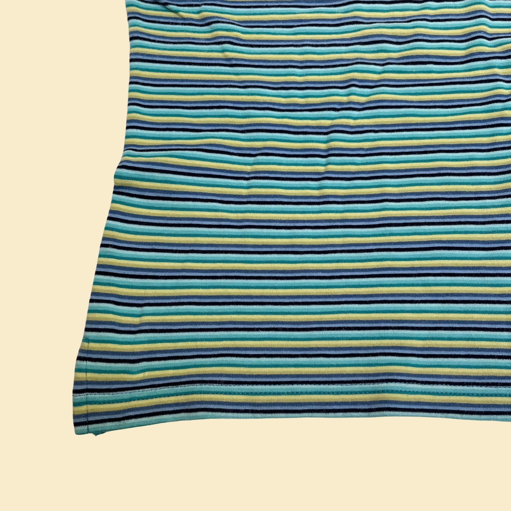 90s striped tank top in women's XL by White Stag, vintage 1990s sleeveless tee with green and blue stripes