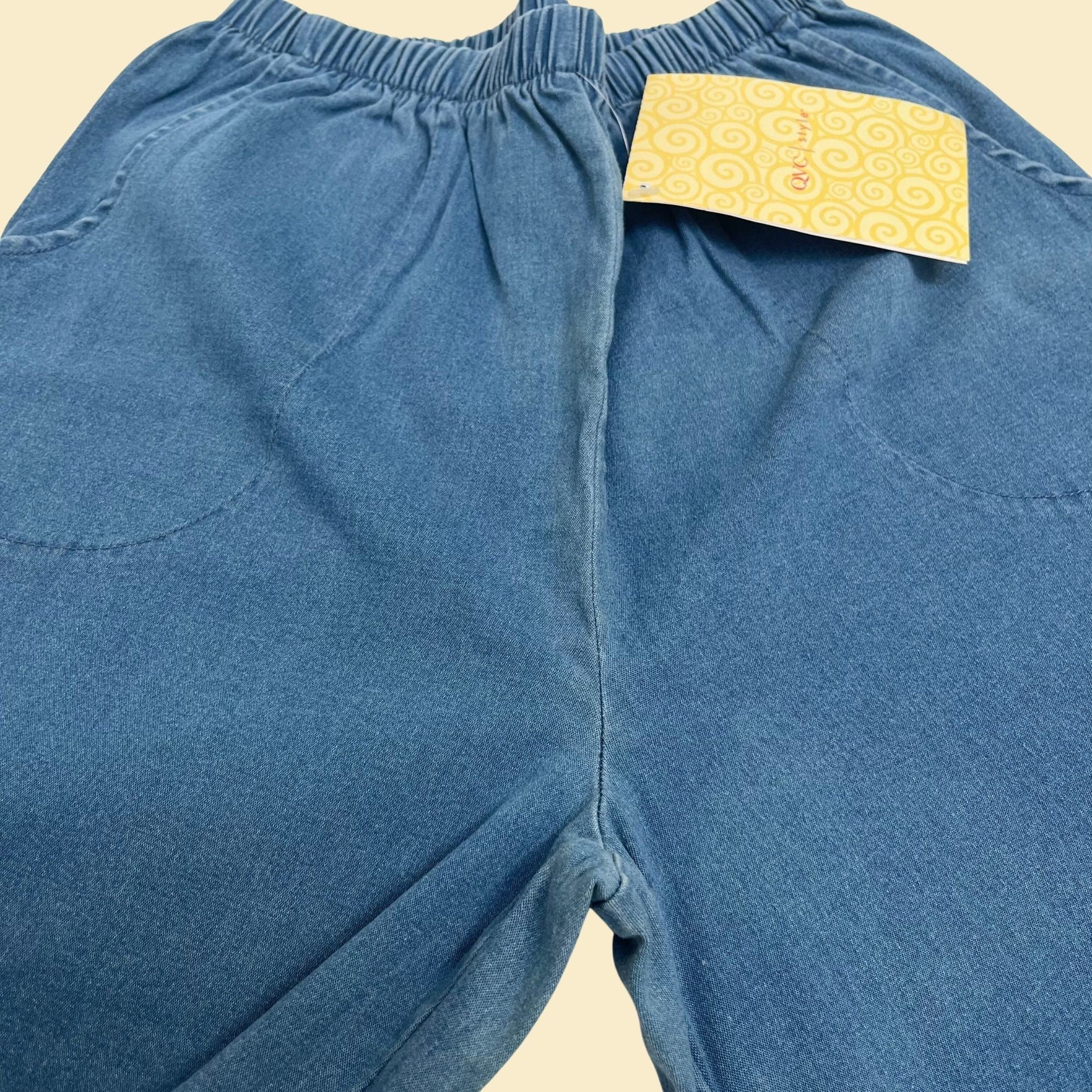 NOS 90s high waisted medium jeans with elastic waist by Denim & Co for QVC, vintage 1990s women's denim pants