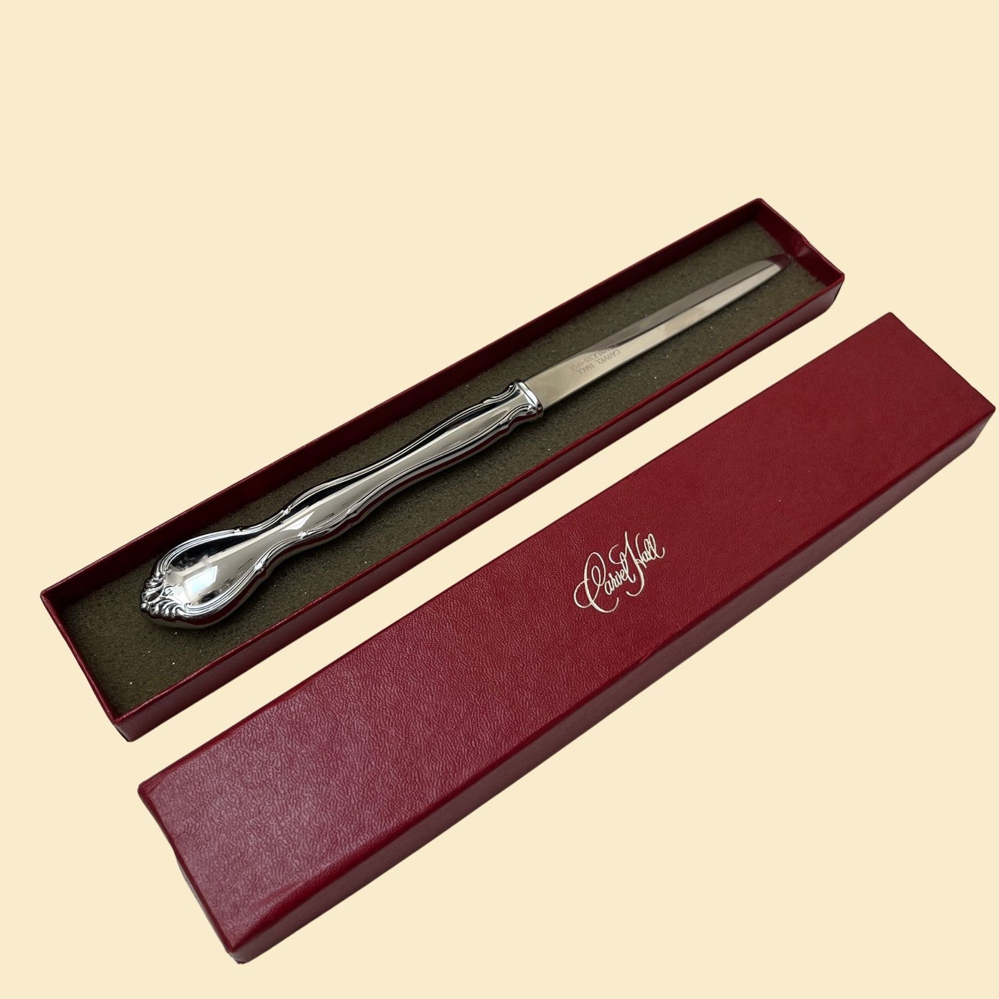 Vintage Carvel Hall letter opener in stainless steel, 8" letter opening knife