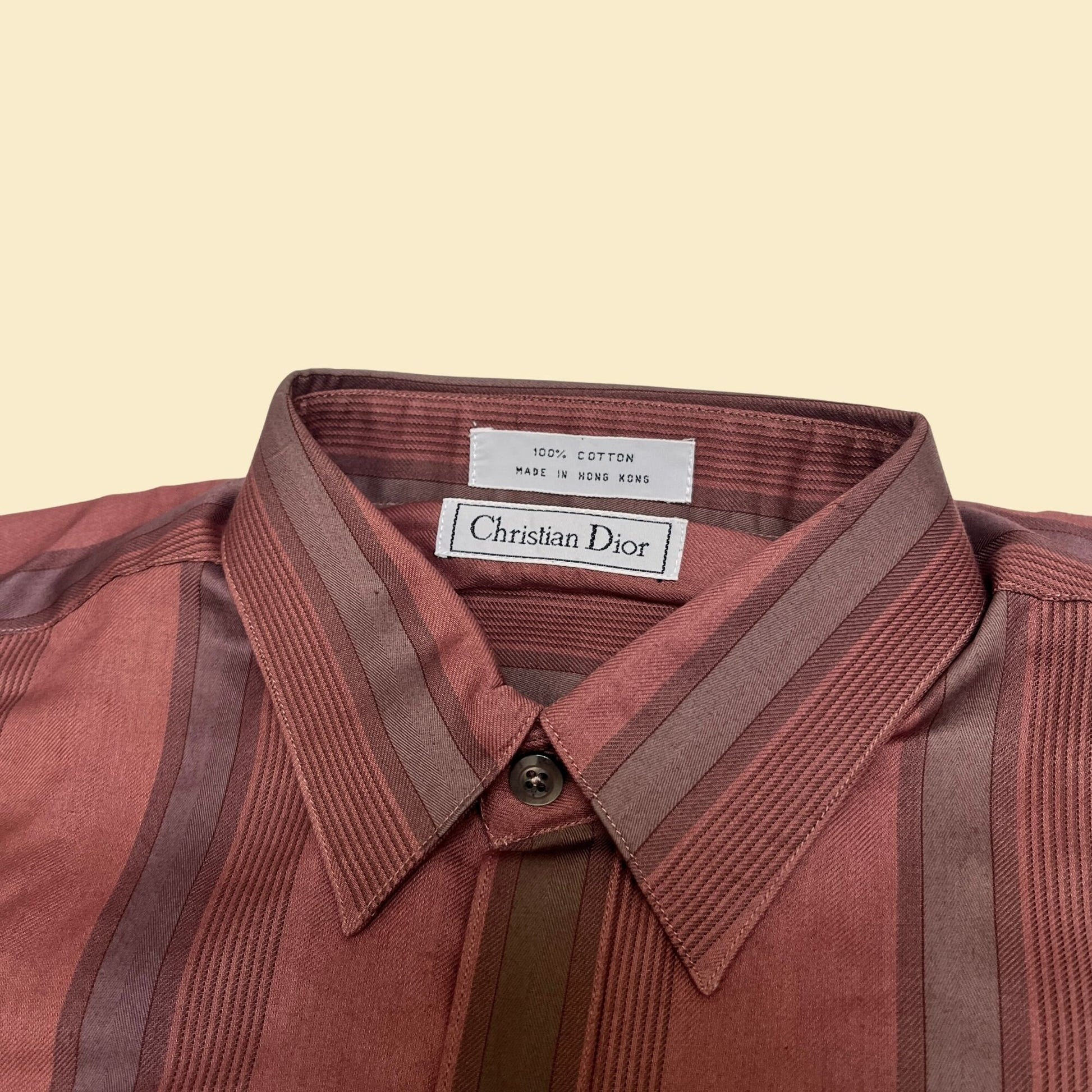 90s Christian Dior shirt, vintage 1990s men's striped red button down