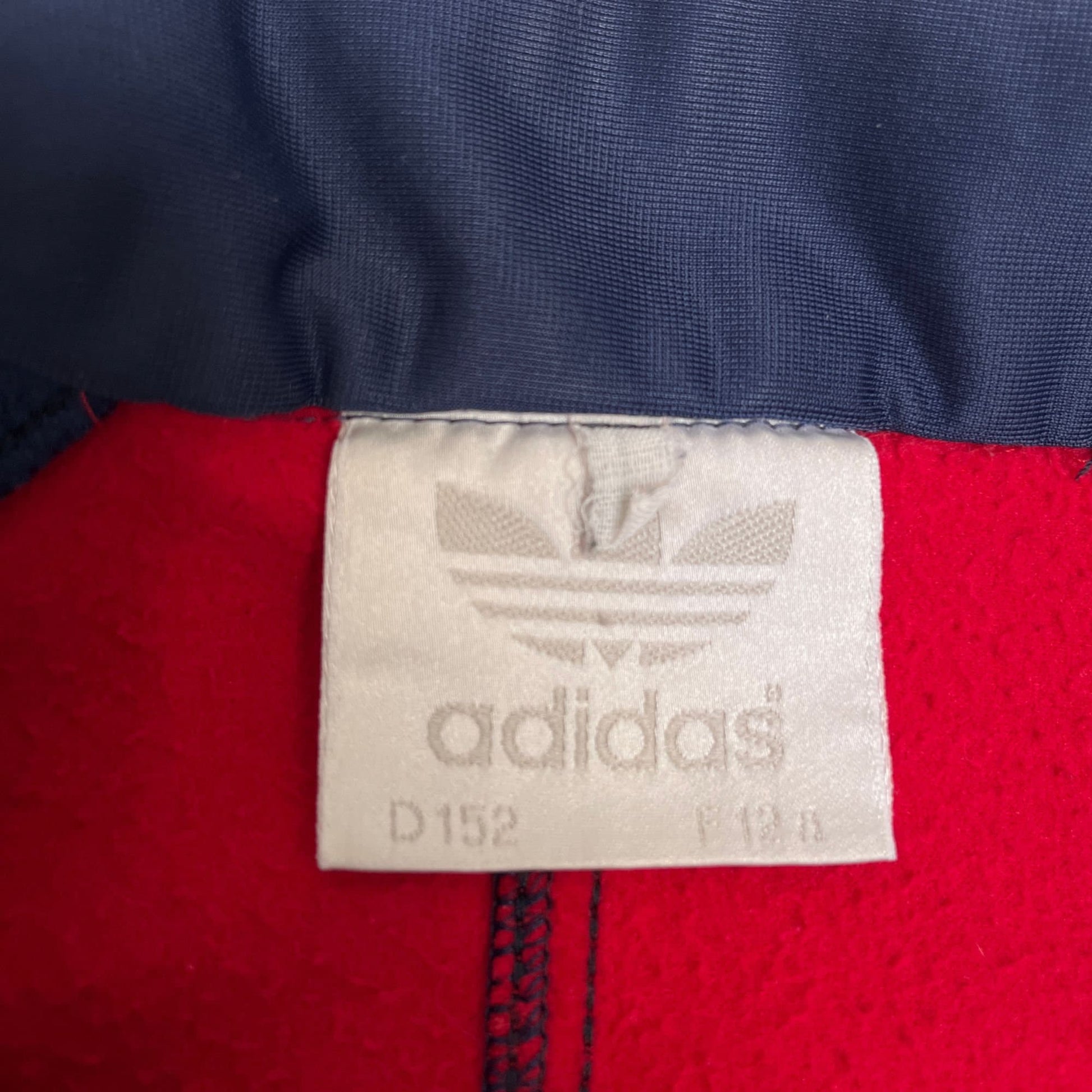 80s Adidas track jacket, large vintage 1980s red and blue Adidas zip up