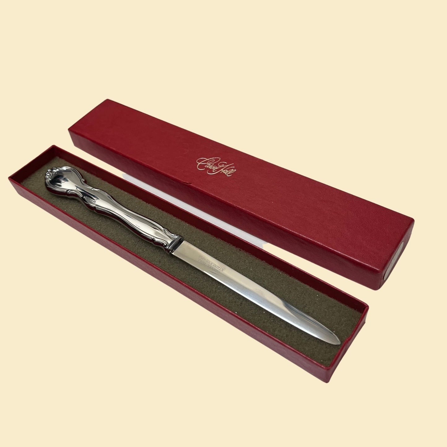 Vintage Carvel Hall letter opener in stainless steel, 8" letter opening knife