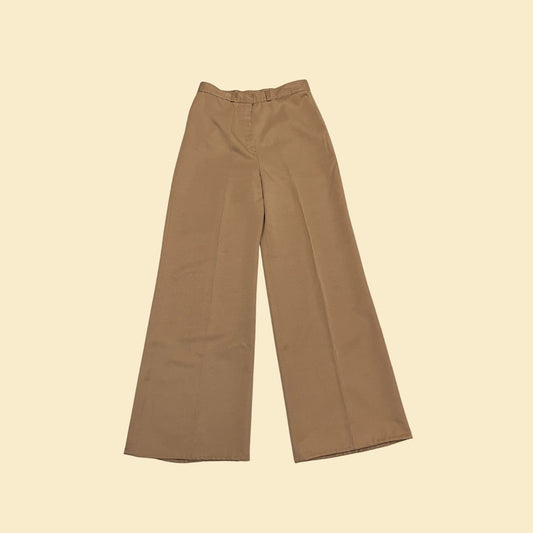 70s high waisted khaki pants by Bronson of California, 28" waist, vintage 1970s high rise women's pants