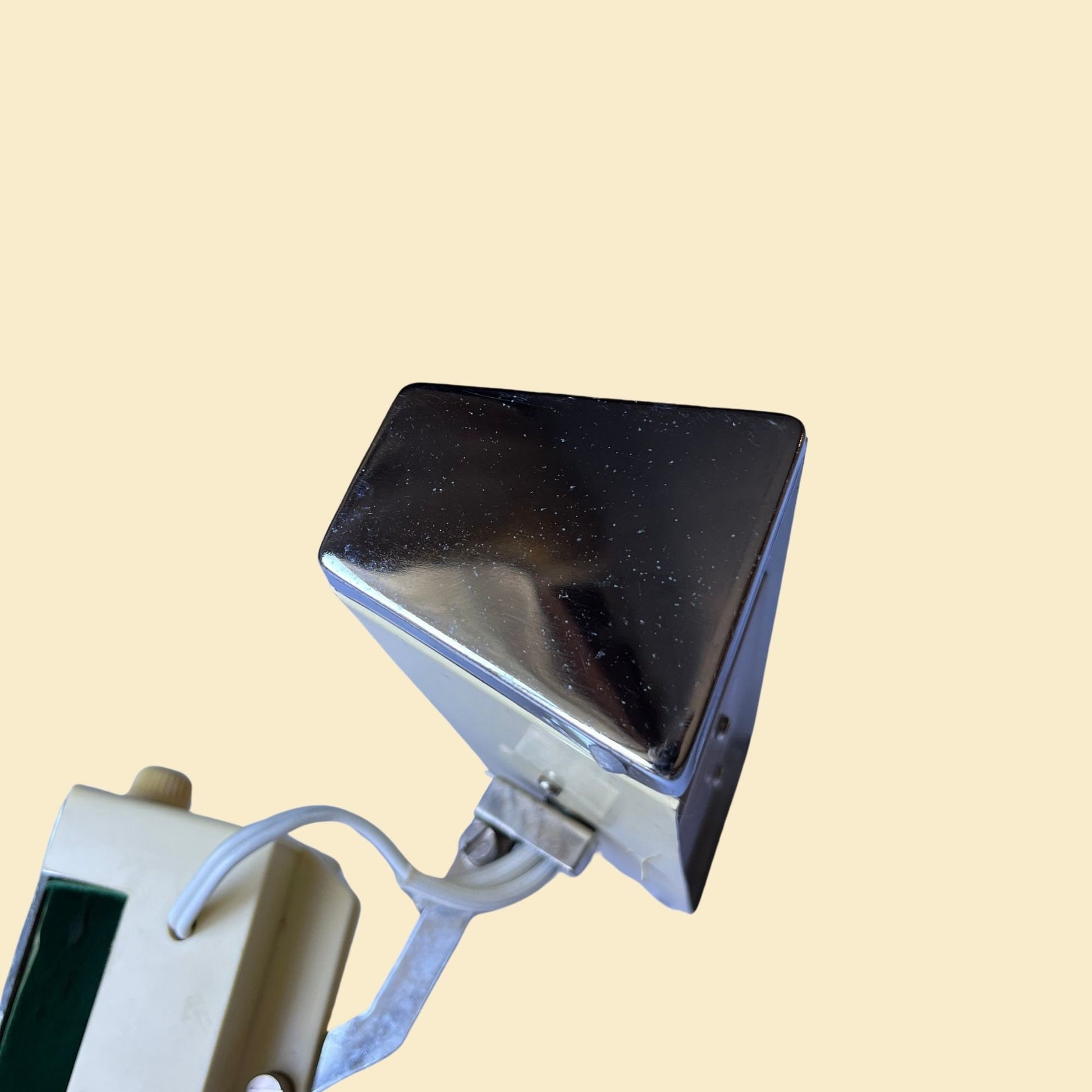 70s Mobilite adjustable clamp lamp, vintage beige desktop clip lamp, 1970s articulated desk light