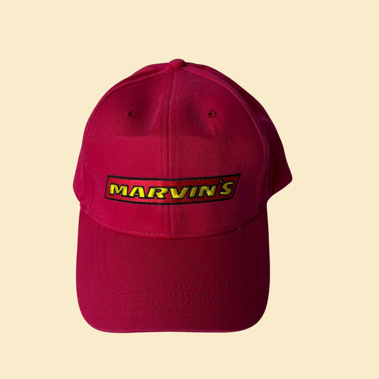 Vintage Marvin's baseball cap / trucker hat, vintage hardware building store hat in red and yellow, 90s / Y2K adjustable hat