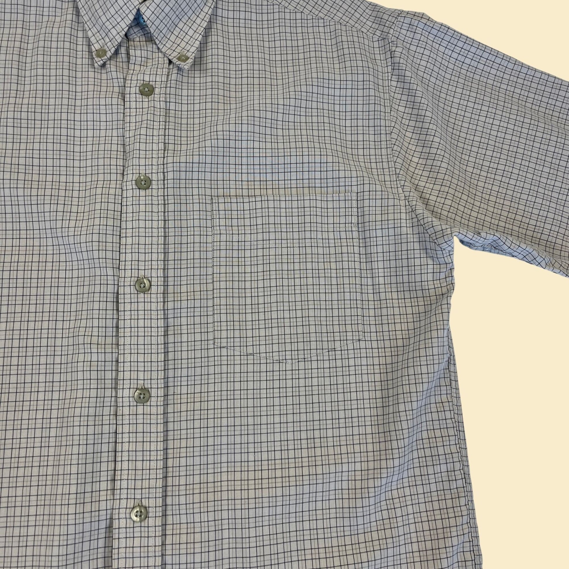 Vintage 80s plaid men's shirt by Club Room, size small, 1980s short sleeve button down shirt