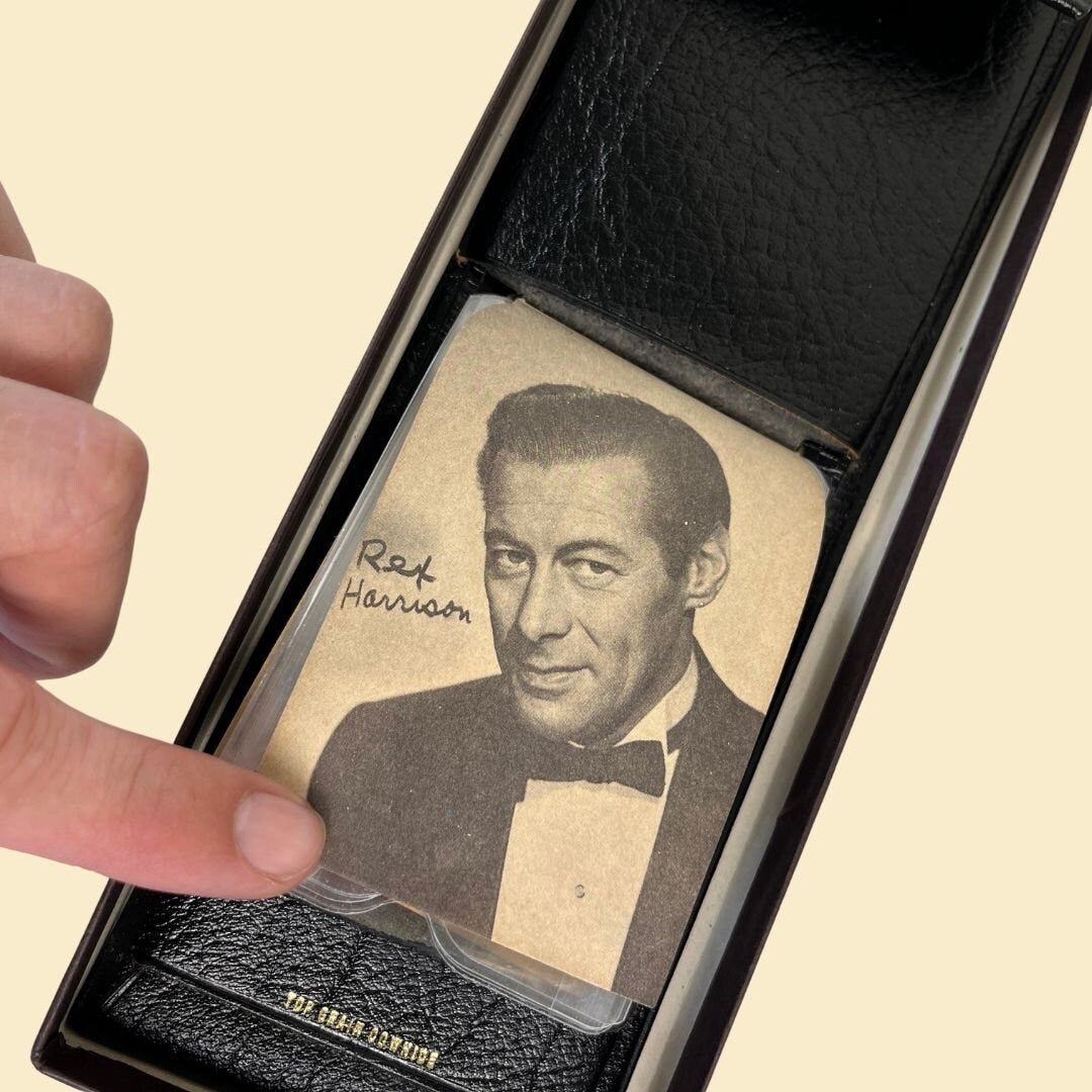 1960s black leather wallet, vintage men's bifold leather cash & card wallet by Billpak, new old stock