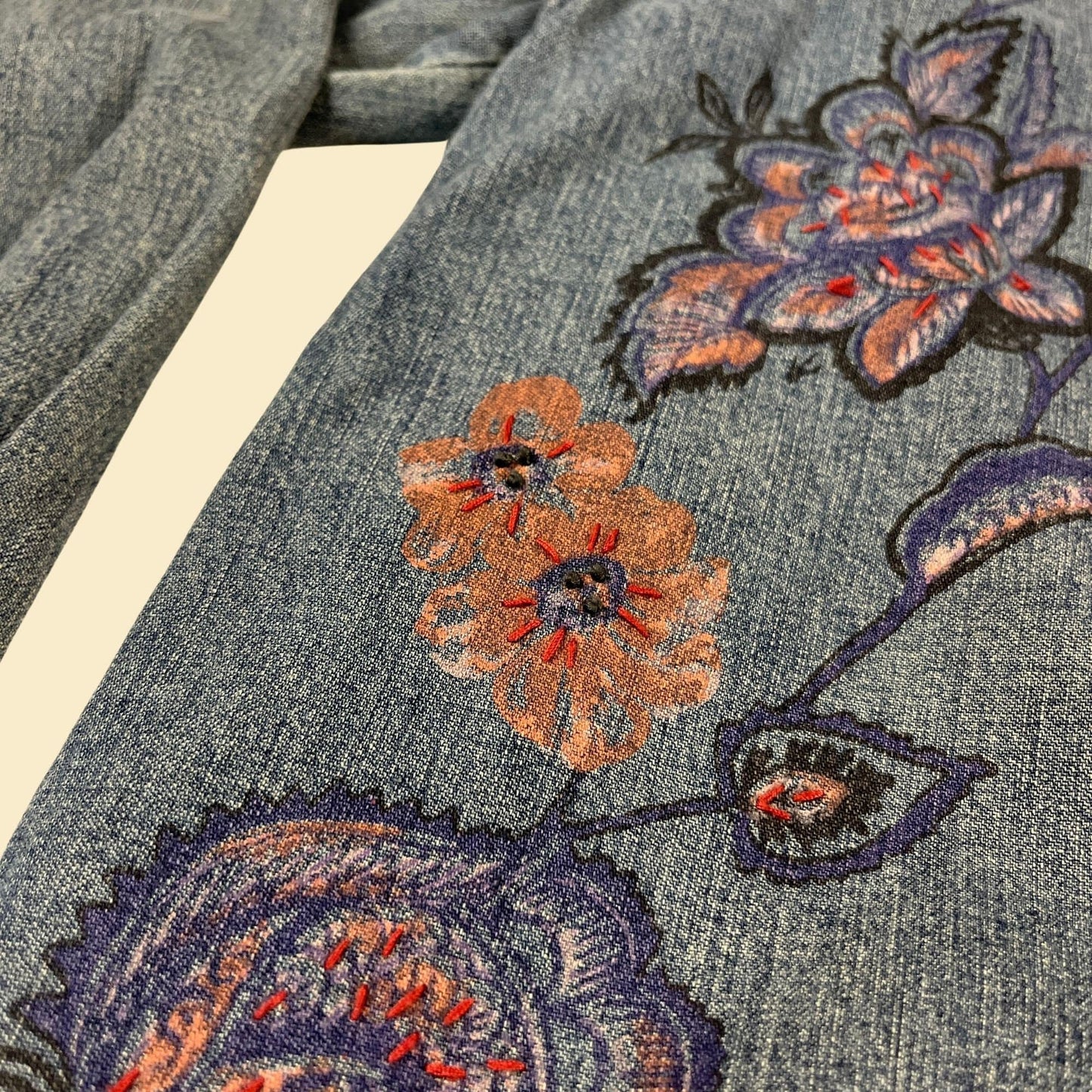 90s / Y2K floral denim shirt by Out of the Blue J. Jill Denim