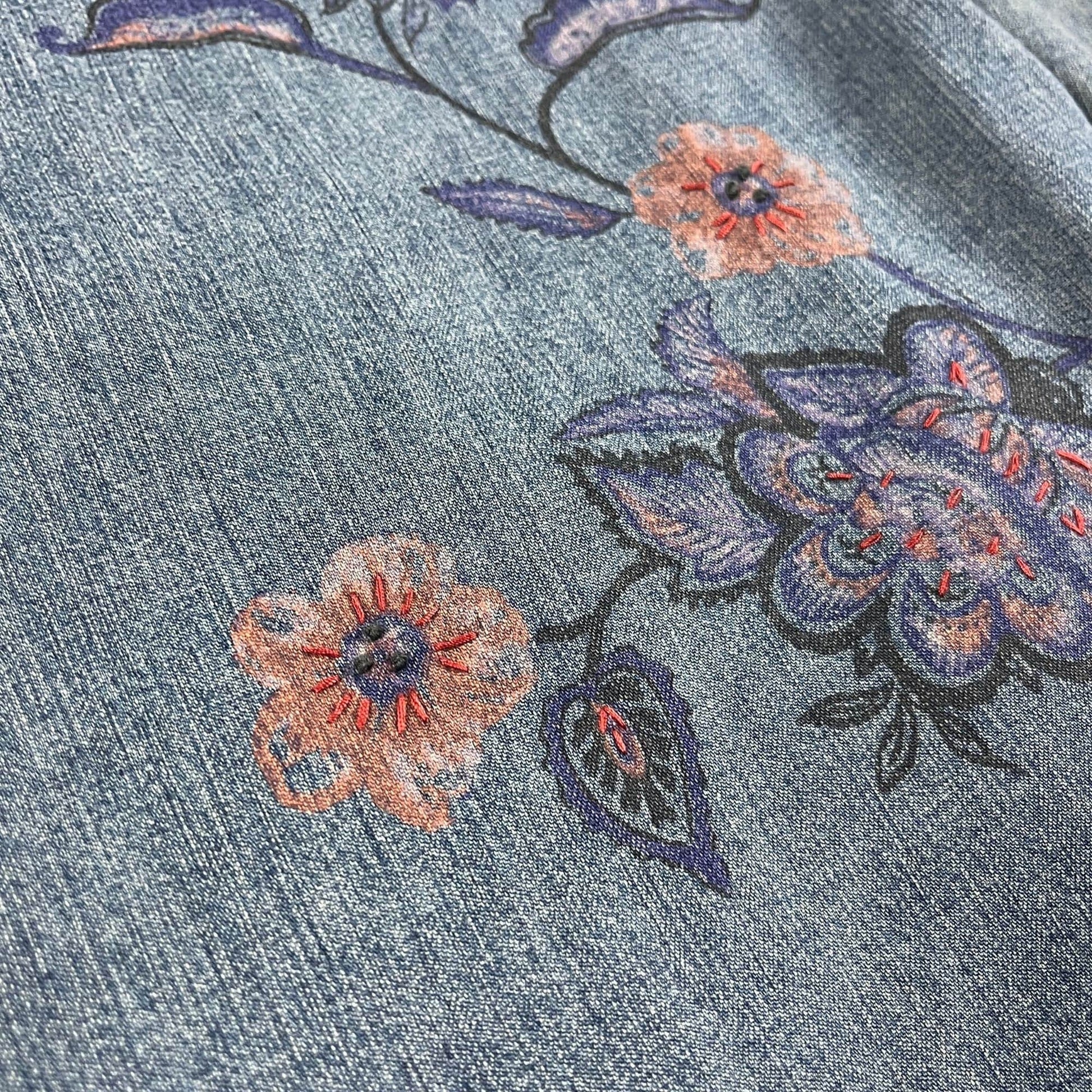 90s / Y2K floral denim shirt by Out of the Blue J. Jill Denim