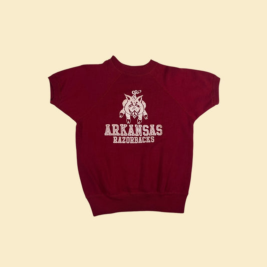 1960s Arkansas Razorbacks crewneck tee by Artex Sportswear, vintage medium cotton knit short sleeve t-shirt